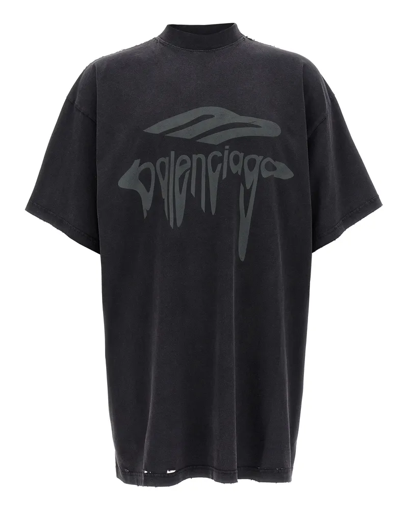 Balenciaga B Liquefied“ T-Shirt Black