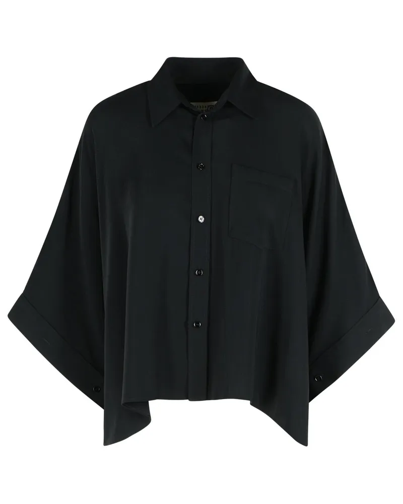 Maison Margiela Schwarzes Polyester-Cape Black