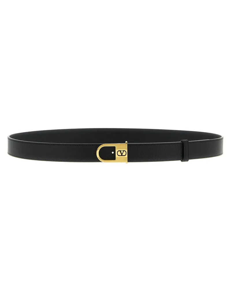 Valentino Garavani Valentino Garavani V Logo Signaturgürtel Black