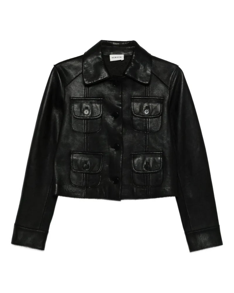 P.A.R.O.S.H. Lederjacke Black