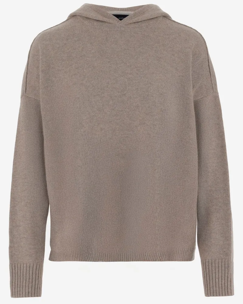 arch4 Cashmere Hooded Sweatshirt Beige