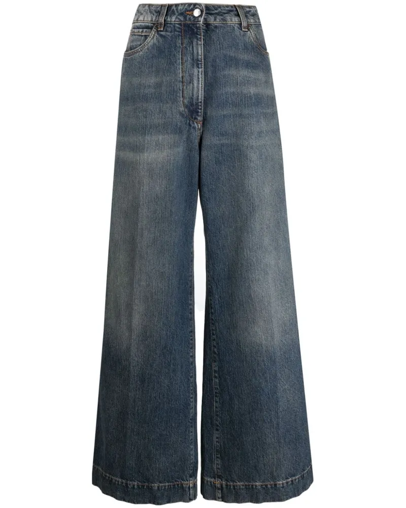 Etro Baumwollweite -Bein -Jeans Blue
