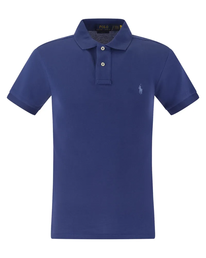 Ralph Lauren Slim Fit Pique Polo -Hemd Royal