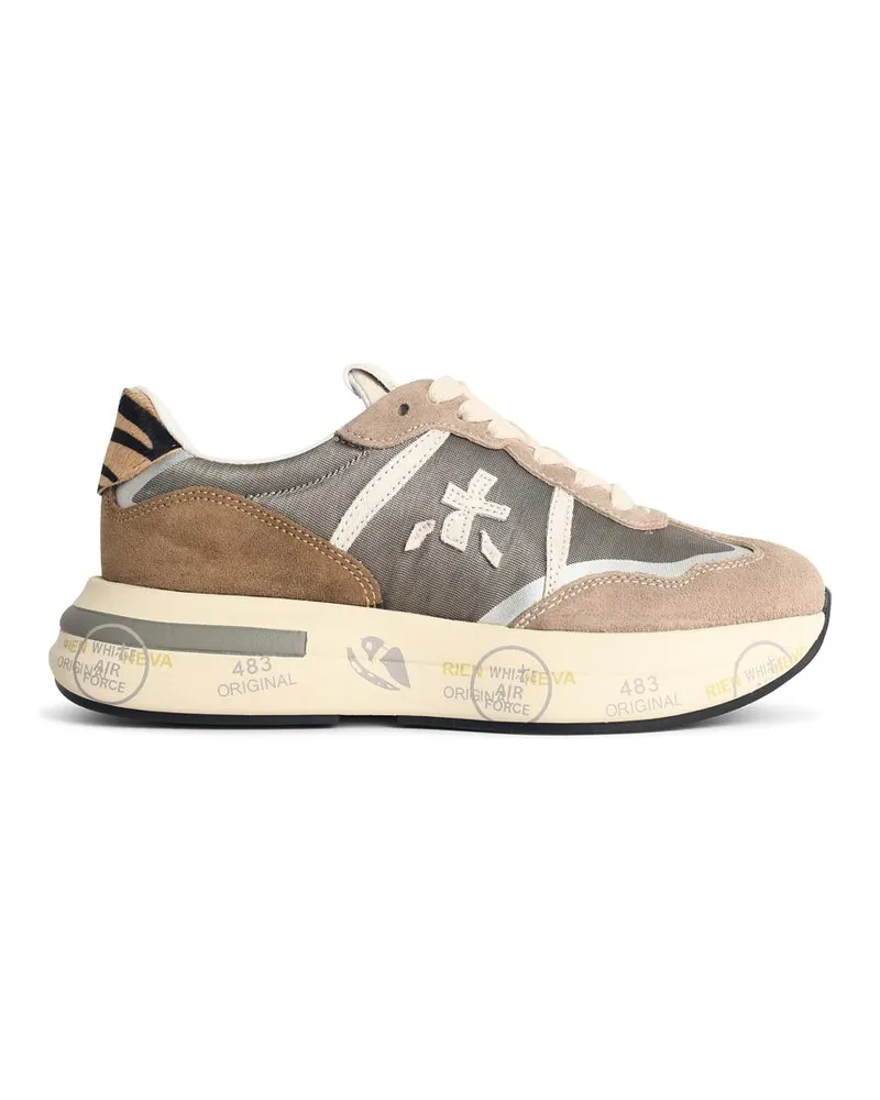 Premiata Cassie' beige Lear Blend Sneakers Green
