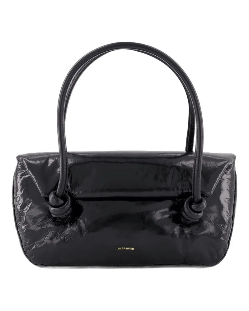 Jil Sander Knoten SM Umhängetasche Jil Schleifer Leder schwarz Schwarz