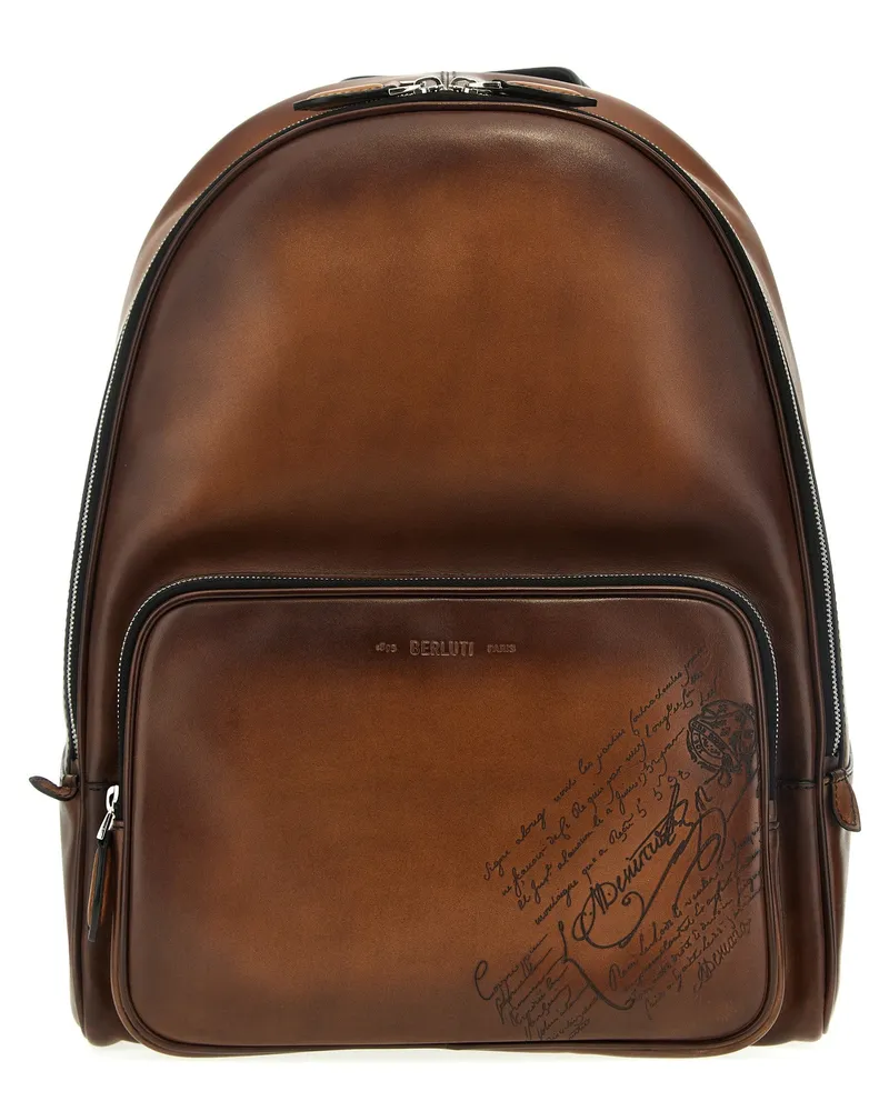 Berluti Time Off Scritto Swipe“ Rucksack Brown