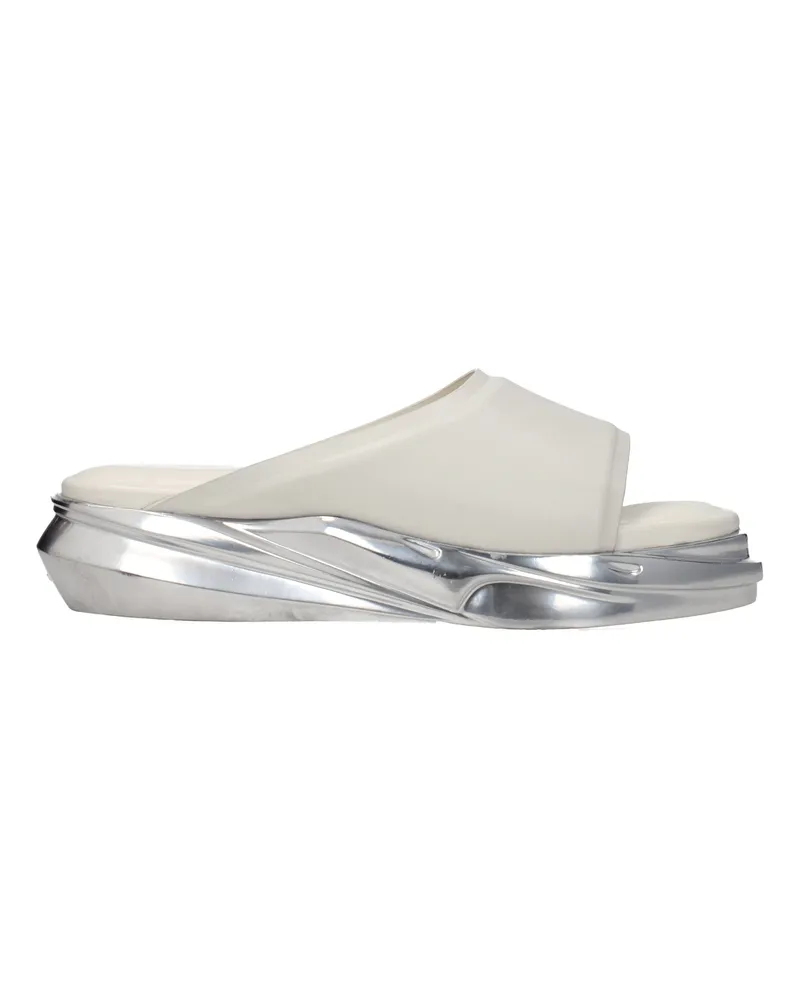 1017 ALYX 9SM Frauen 's Hausschuhe und Hufe Ledergrau/Silber -