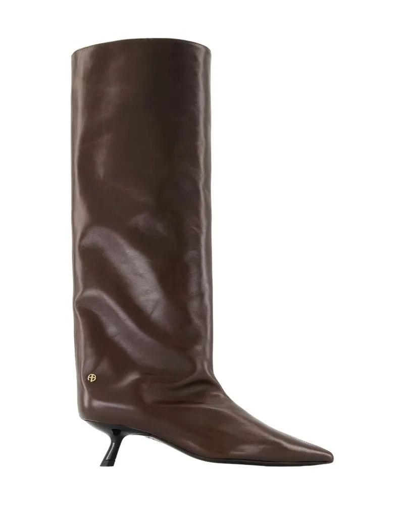 Anine Bing Hohe Hilda -Stiefel  Leder braun Brown
