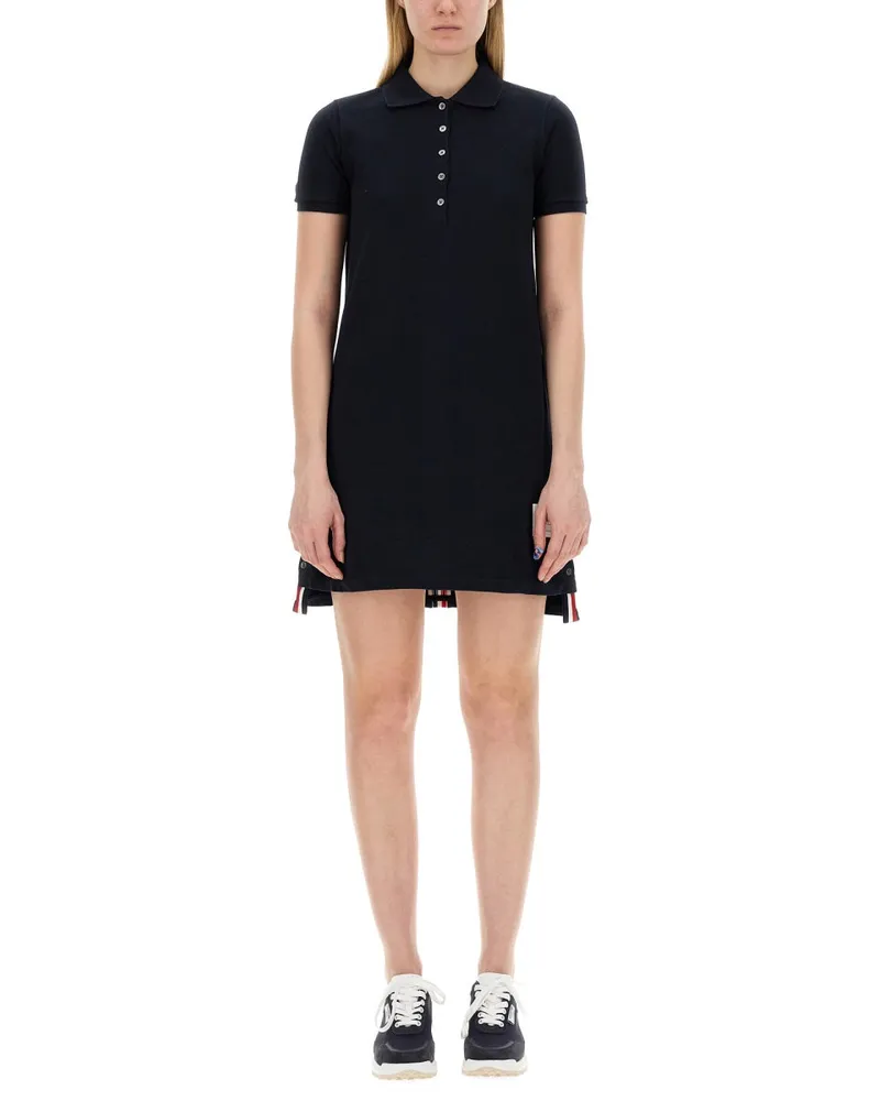 Thom Browne Cotton Pique Polo -Hemdkleid Blue