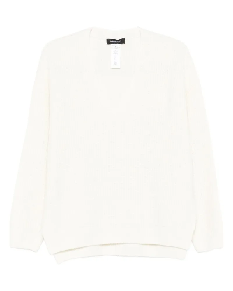 Fabiana Filippi Wolle gegen Nackenpullover Beige