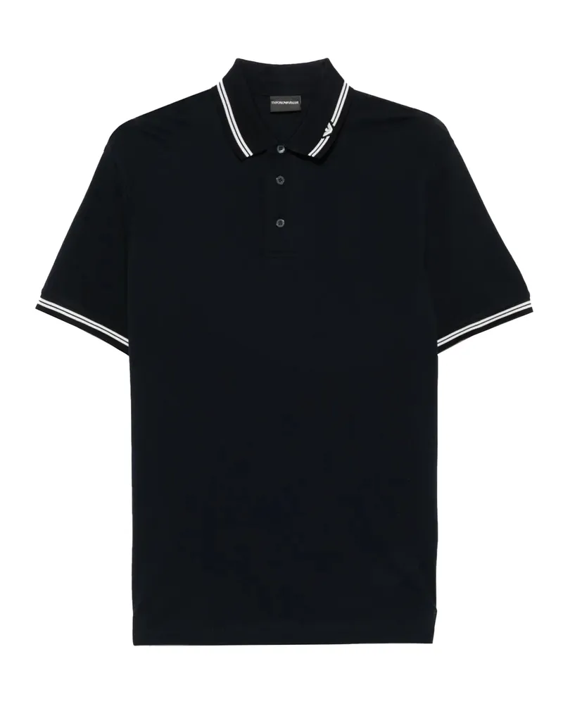 Emporio Armani Polo in Piquet Blu Blue