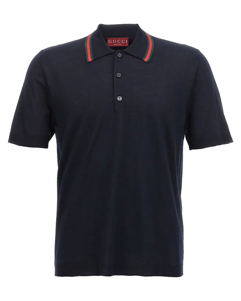 Gucci Webband-Poloshirt Blue