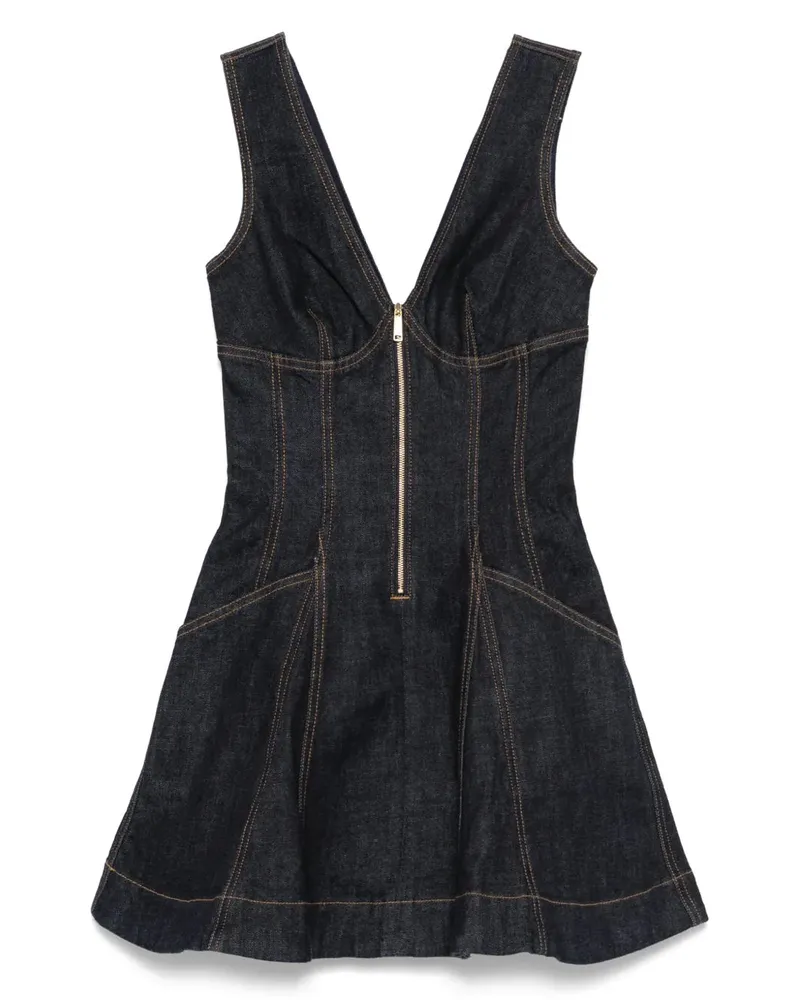 Self-Portrait Selbstporträt Indigo Denim Mini Kleid Indigo