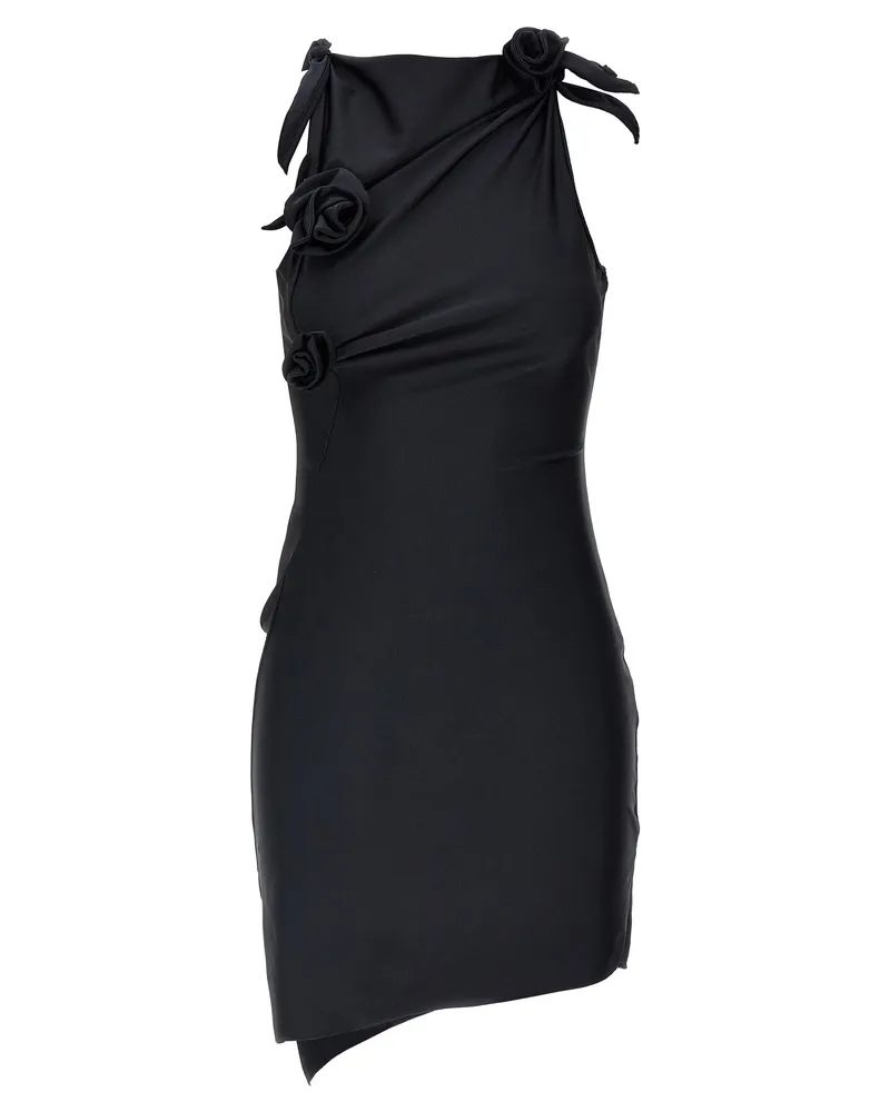 COPERNI Asymmetrischer Blume' Mini -Kleid Black