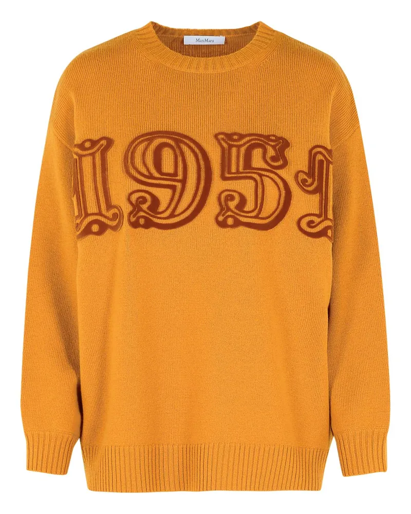 Max Mara Fido' brauner Wolle Misch -T -Shirt Brown