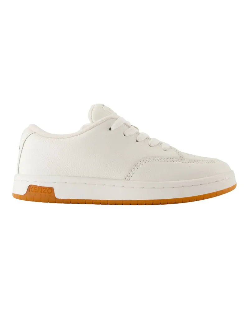 Kenzo Kuppel niedrige Top -Turnschuhe  Leder Weiß White