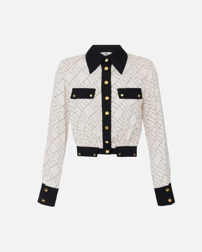 Elisabetta Franchi bi Farbgeschnittenes Hemd Latte