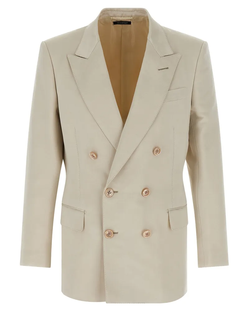 Tom Ford Double Breasted Blazer Beige