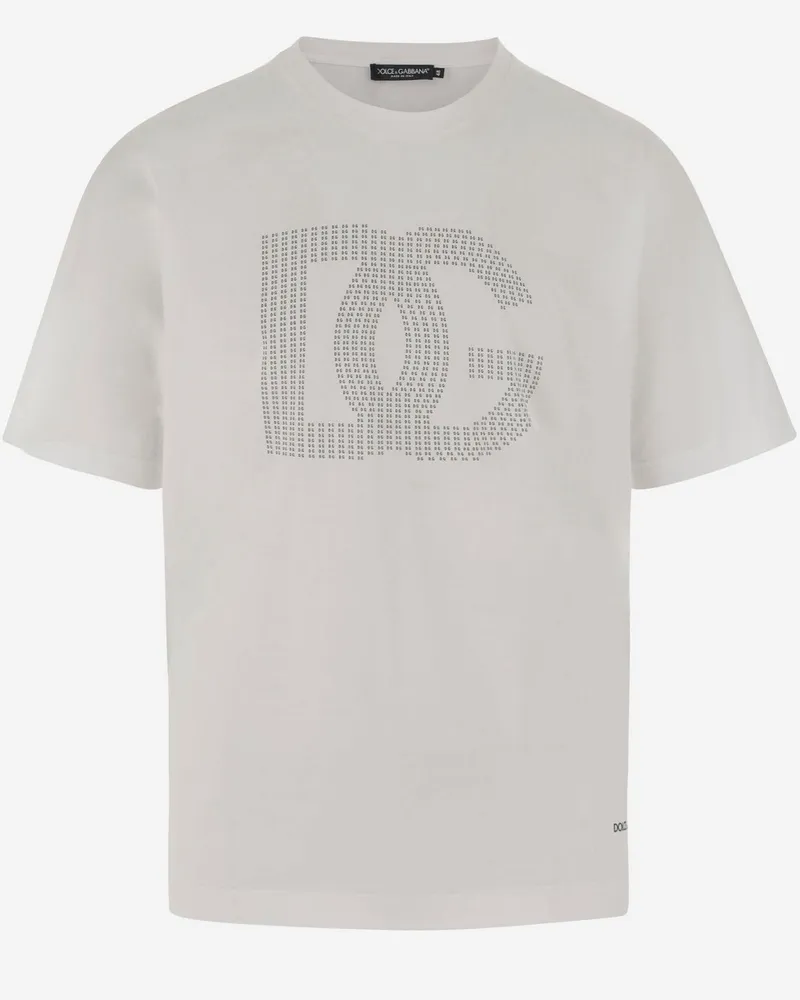 Dolce & Gabbana Baumwoll -T -Shirt mit Logo White