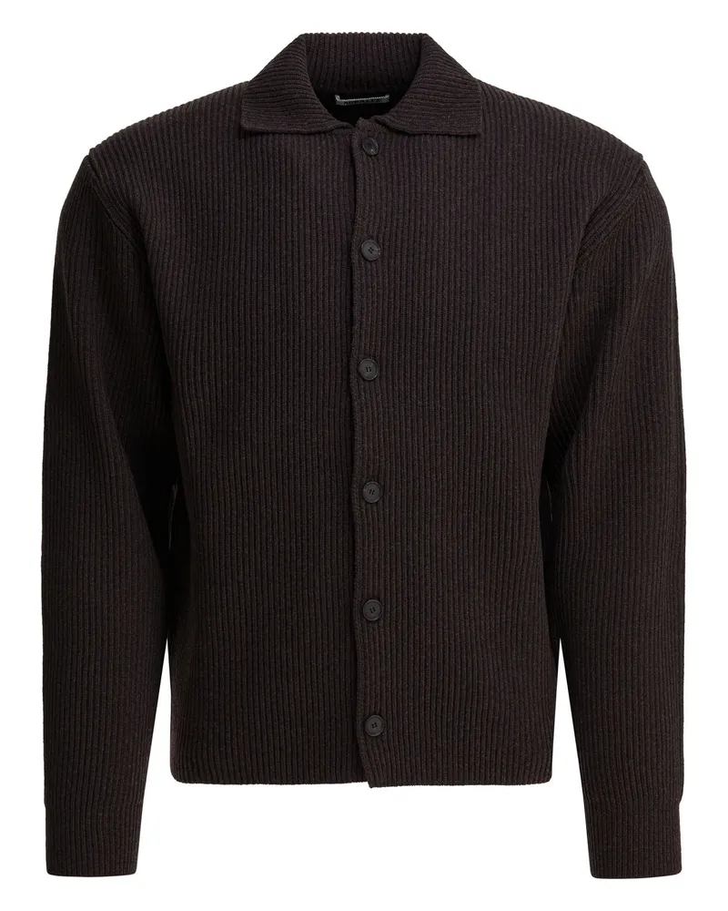 AURALEE Strickjacke aus superfeiner Wolle Brown