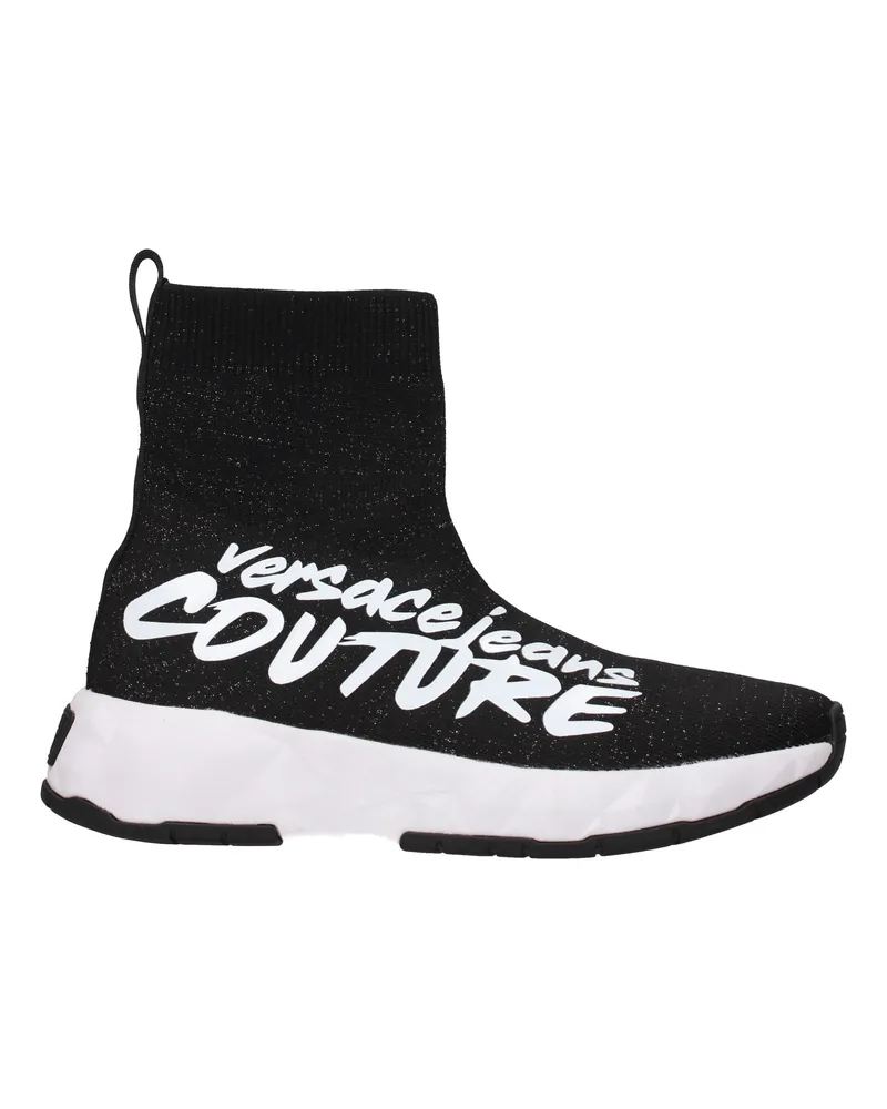 Versace Jeans Couture Damens Turnschuhe aus schwarzem Stoff -