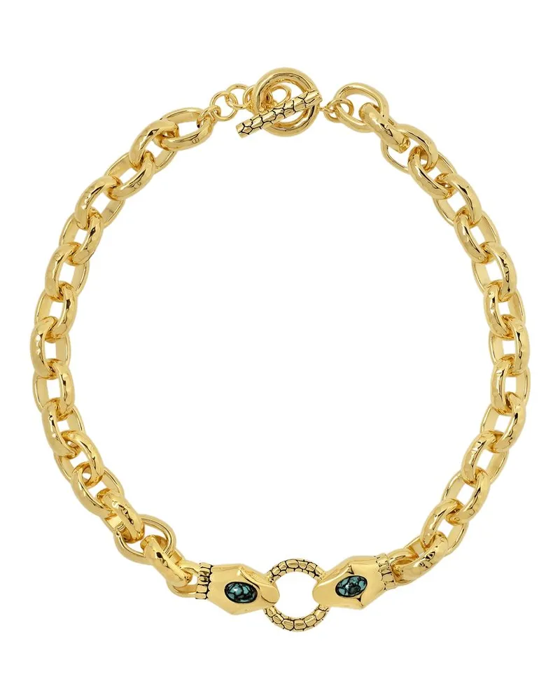 Aurélie Bidermann Tao -Halskette in türkisblauem Metall Blau