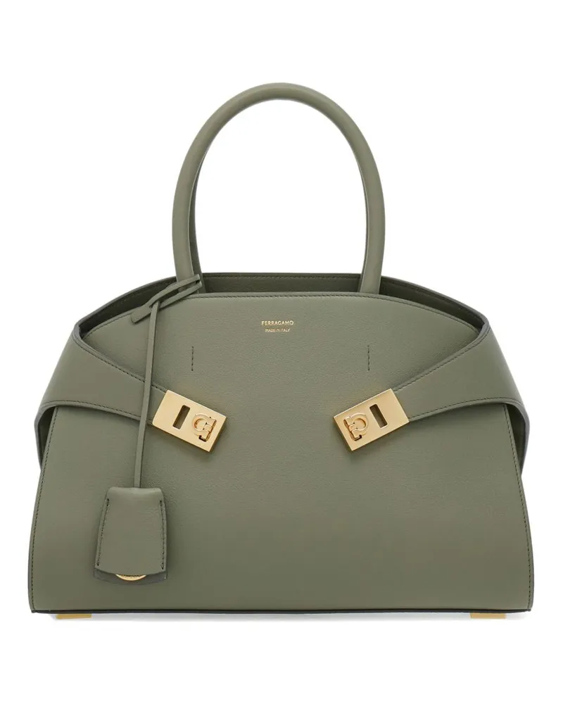 Ferragamo Umarmung kleiner Leder -Tasche Tasche Grey