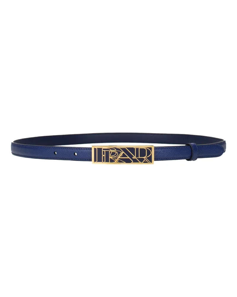 Prada Damens Blauer Ledergürtel -