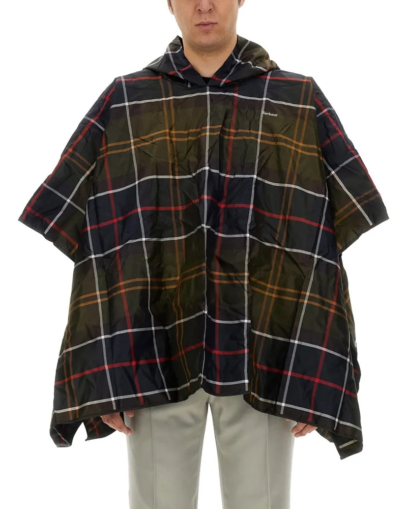 Barbour Poncho mit Tartan -Muster Multicolour