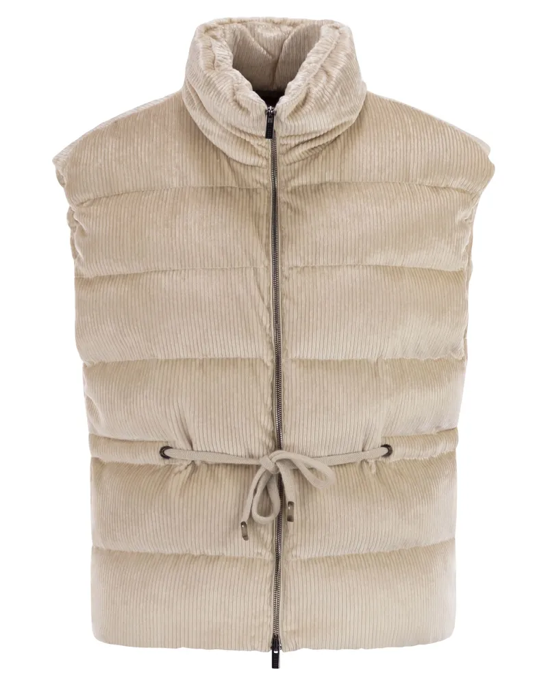 Peserico Down und Viscose Velvet Weste Coat Light