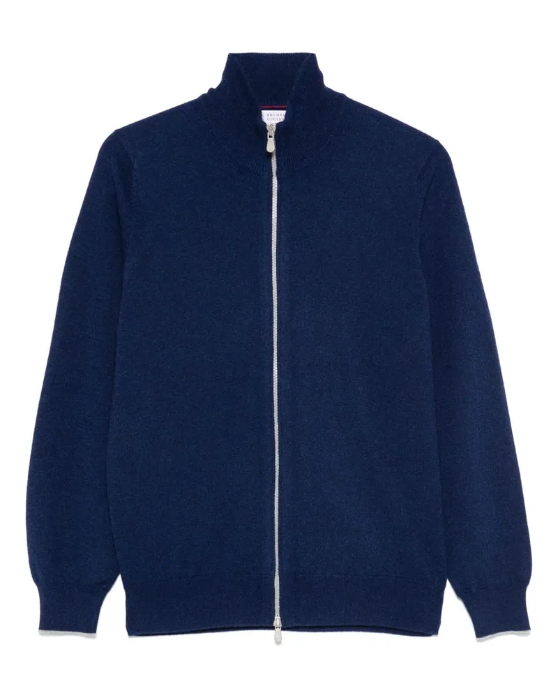 Brunello Cucinelli Kaschmir -Strickjacken mit Reißverschluss Blue
