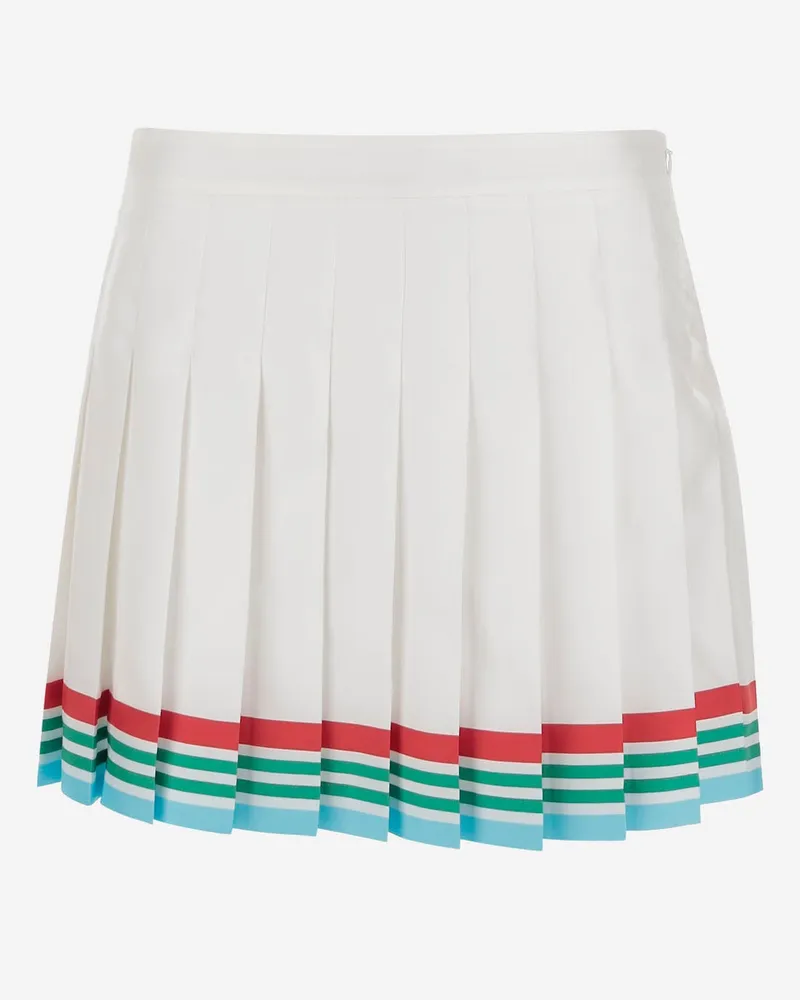 Casablanca Paris Faltenrock in Seide White