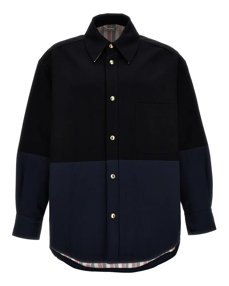 Thom Browne Combo Snap' Overshirt Blue