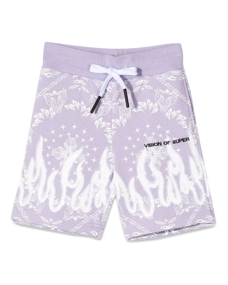 Vision Of Super Vision von Super lilac Shorts Kids mit Bandana -Druck Lilac