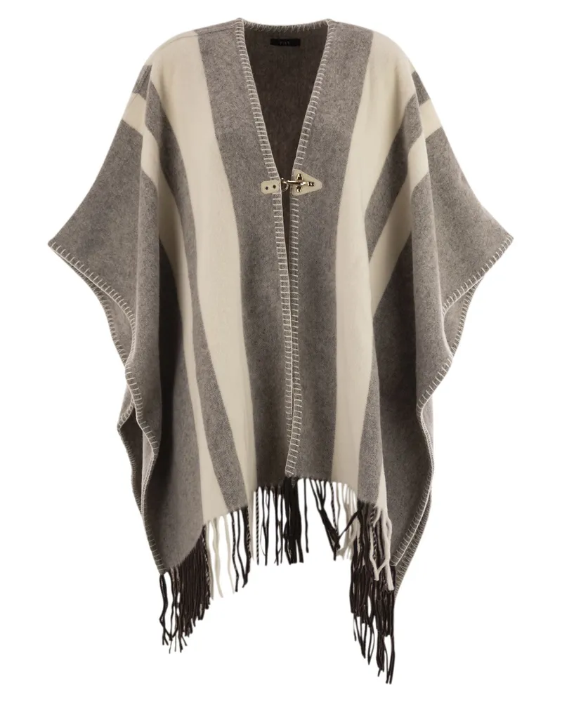 Fay Wollponcho mit Haken Grey