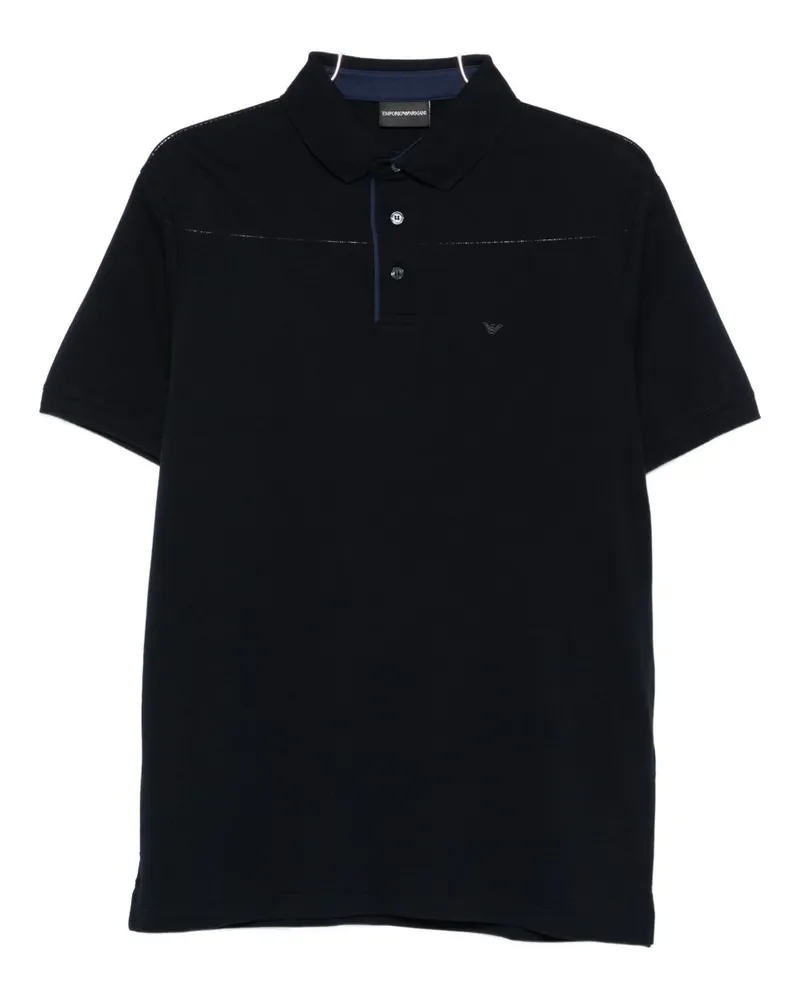 Emporio Armani Logo Cotton Polo -Hemd Blue