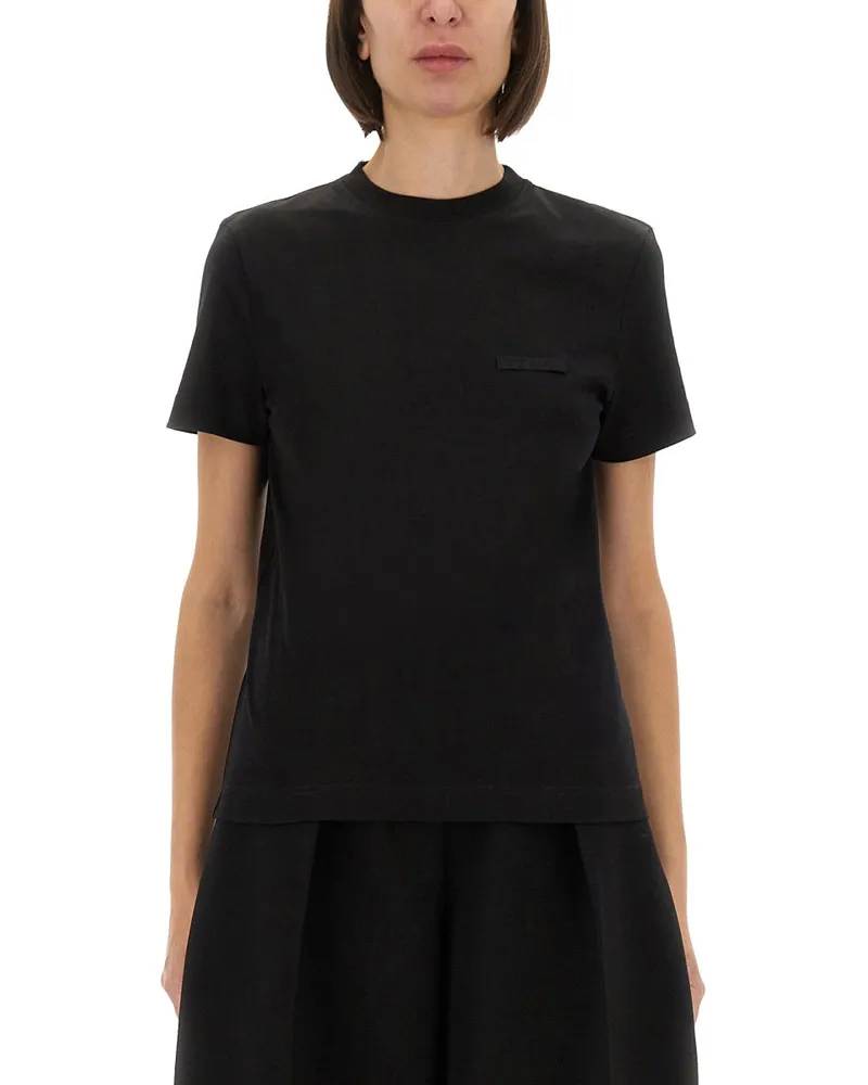 Jacquemus Grosgrain Kurzarm T -Shirt Black
