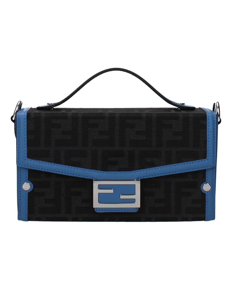 Fendi Herrens Baguette-Handtasche aus grauem/kornblumenfarbenem Stoff -