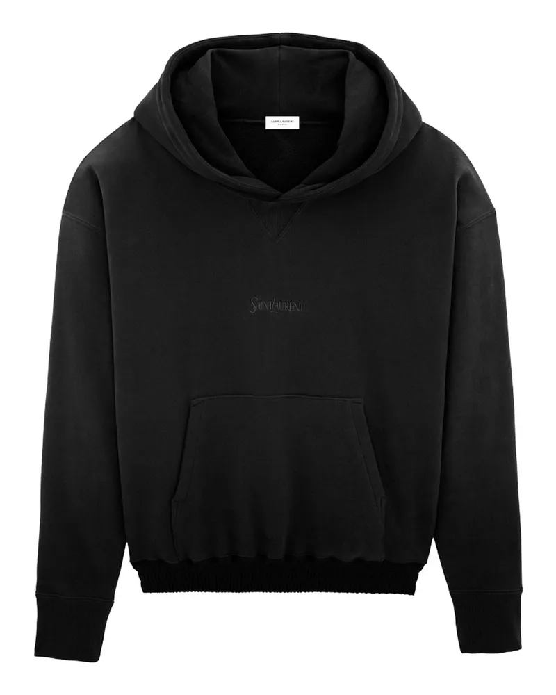Saint Laurent Kapuze -Baumwoll -Sweatshirt Black