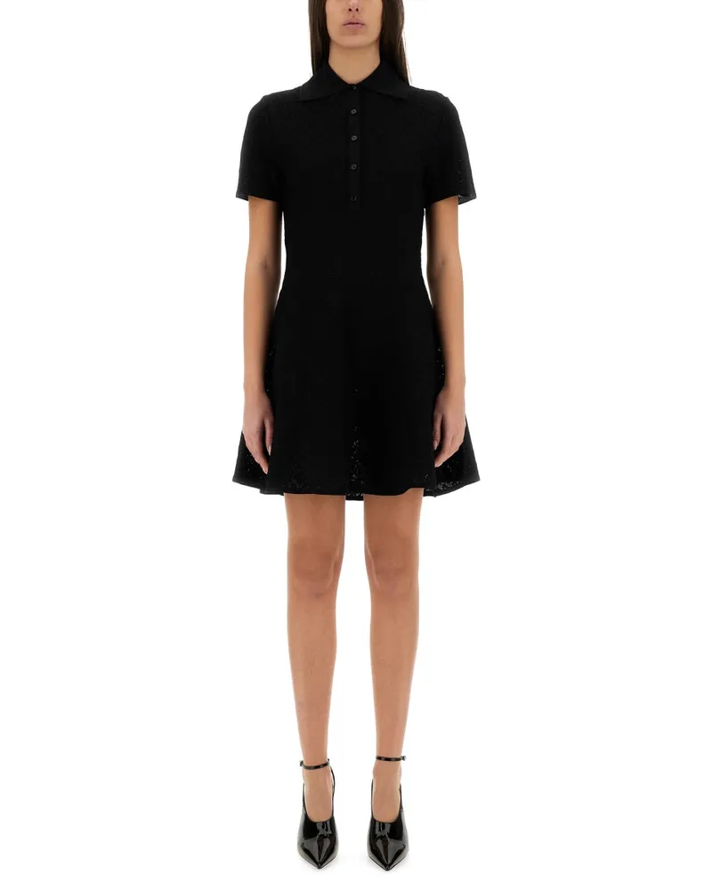 Givenchy Monogramm 72" Jacquard Polo Style Kleid Black