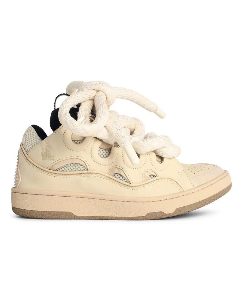 Lanvin Curb' Beige Lear Blend Sneakers Beige