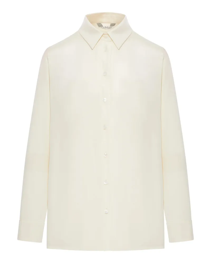 Max Mara Stretch Silk Cady -Hemd Bianco