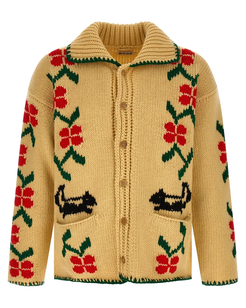 BODE Cardigan „Piratenschiff Beige