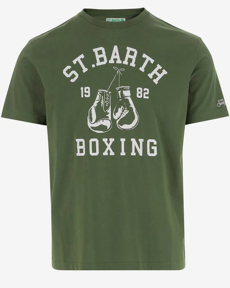 MC2 Saint Barth Cotton T -Shirt mit Logodruck Green