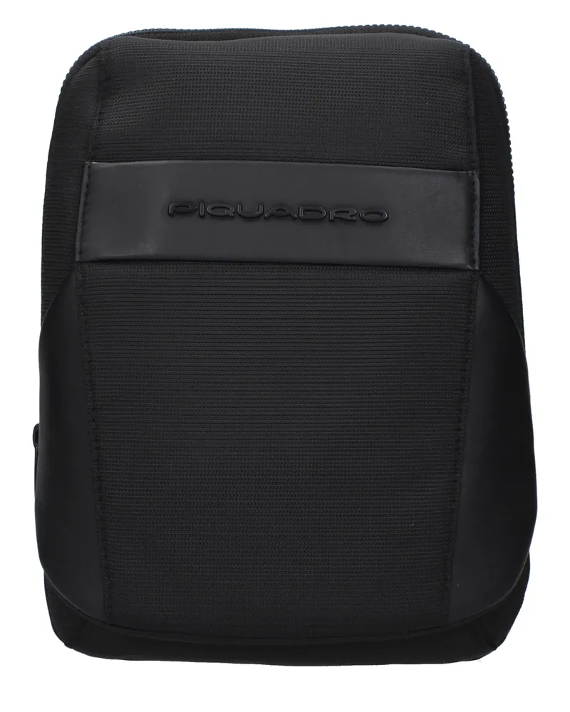 Piquadro Herrens Umhängetasche Stoff Schwarz -