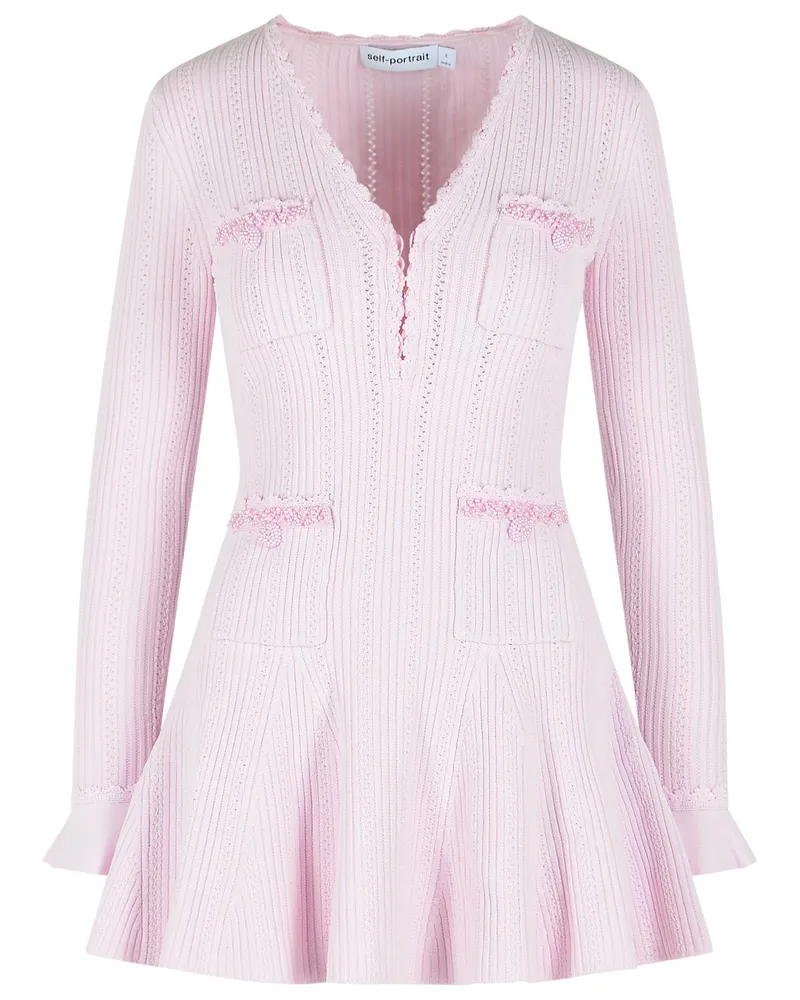 Self-Portrait Rosafarbenes Minikleid aus Viskosemischung von Pink