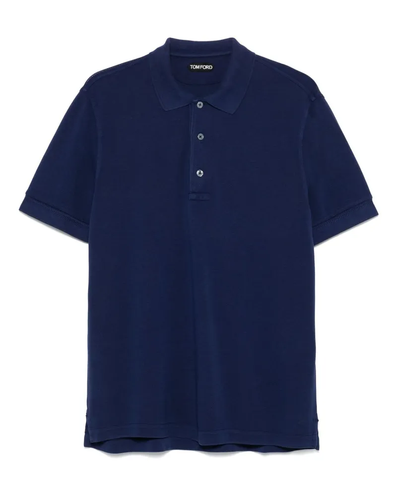 Tom Ford Lyocell Piquet Polo -Hemd Blue
