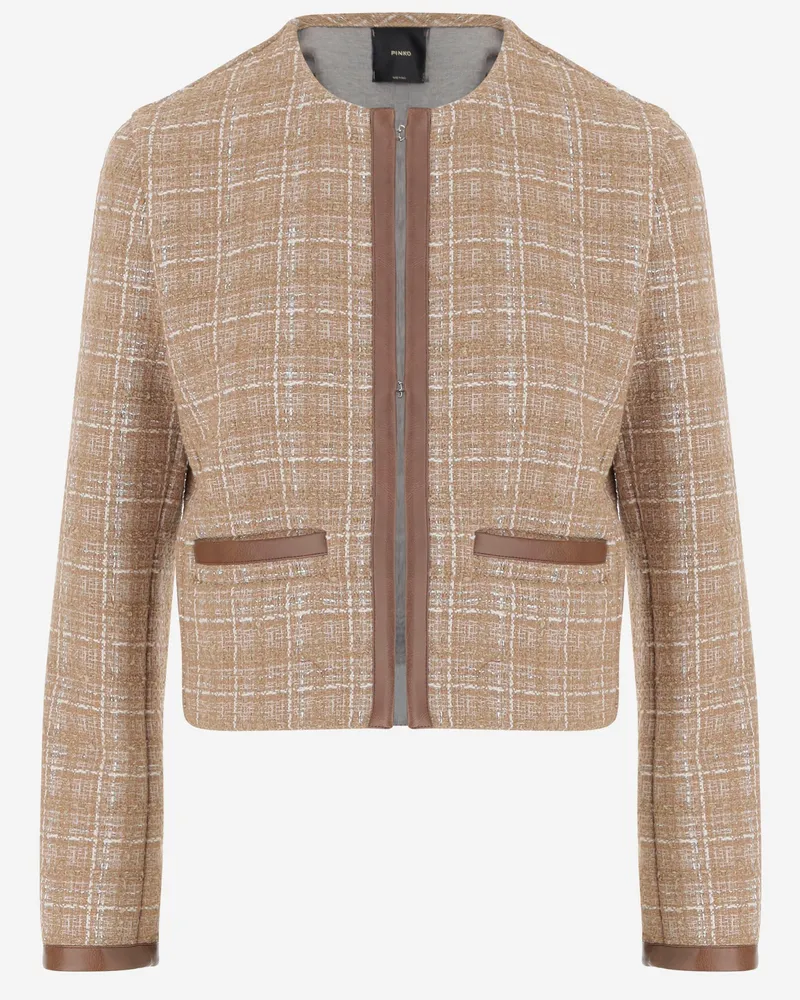 Pinko Cotton Mischjacke mit Scheckmuster Brown