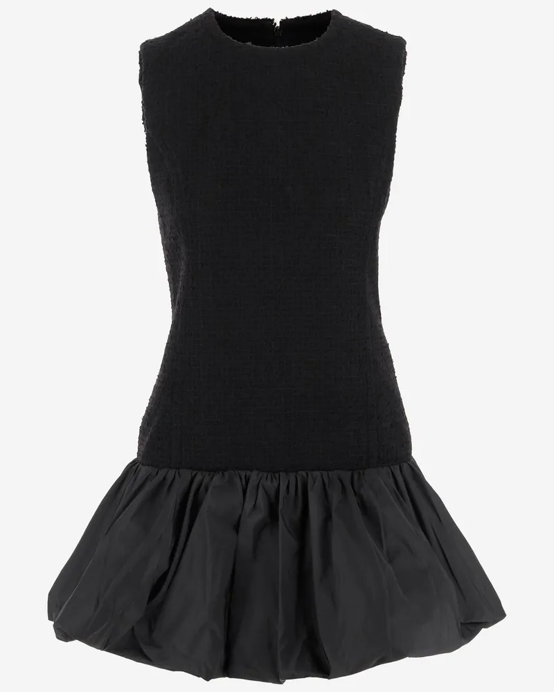 Patou Wollmischkleid mit Rüschen Black