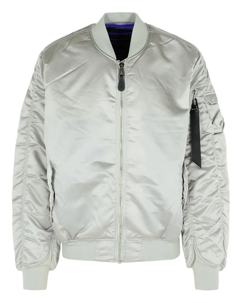 Alpha Industries MA 1 UV' graue Nylon -Bomberjacke Grey